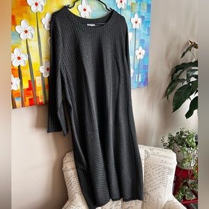 J. Jill Pin Striped 3/4 Length Sleeves, Midi Dress